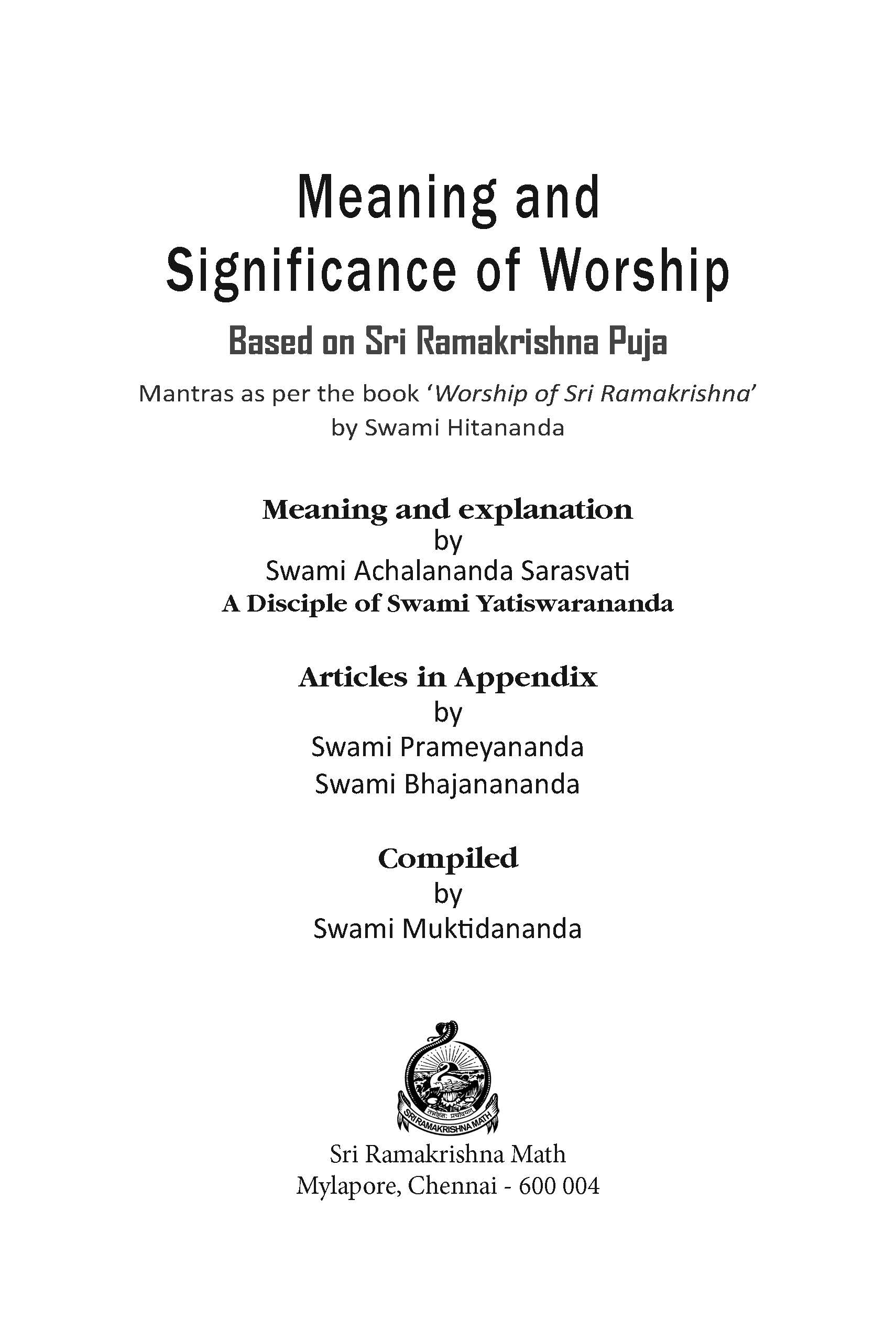 Meaning and Significance of Worship