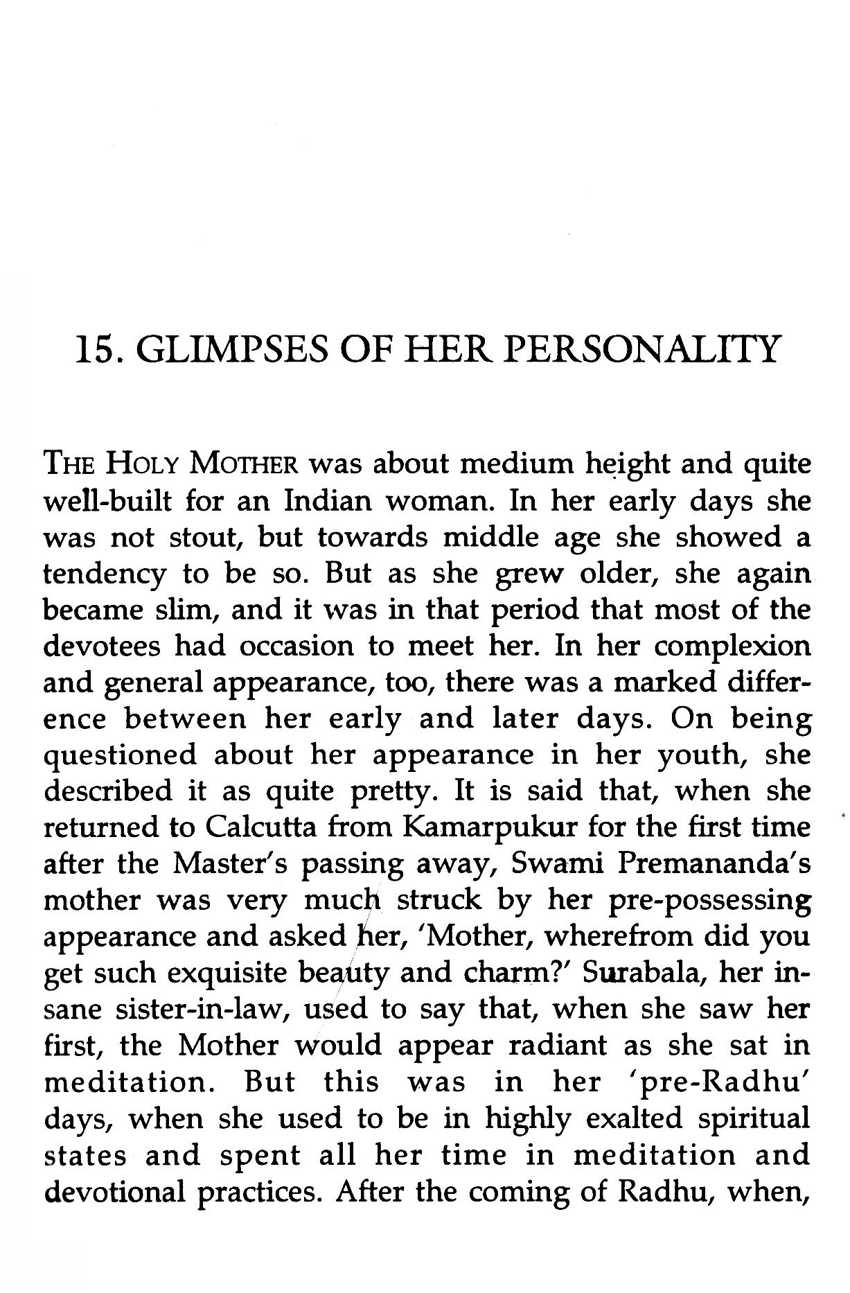 Sri Sarada Devi - The Holy Mother