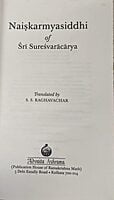 Naiskarmyasiddhi of Shri Sureshvaracharya Naiskarmyasiddhi of Shri Sureshvaracharya