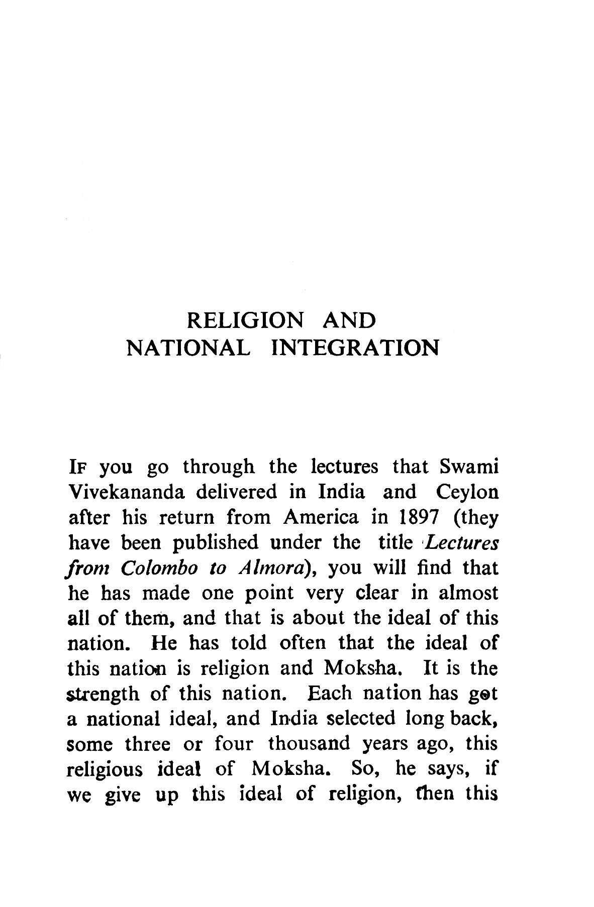 Religion and National Integration