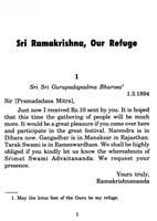 Sri Ramakrishna, Our Refuge