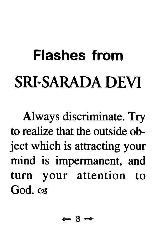 Flashes from Sri Sarada Devi