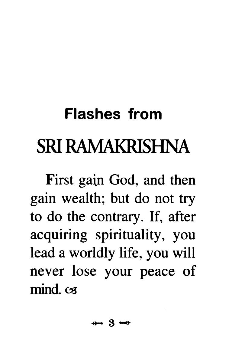 Flashes from Sri Ramakrishna