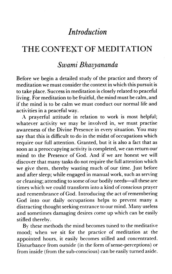 Meditation - Monks of the Ramakrishna Order