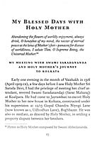 My Blessed Days With Holy Mother