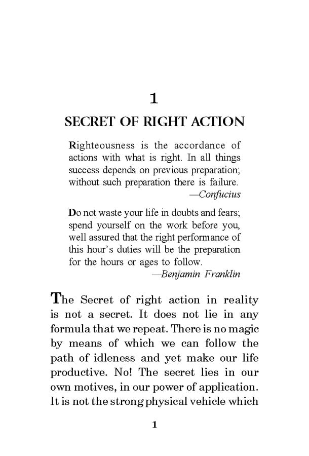 Secret of Right Activity