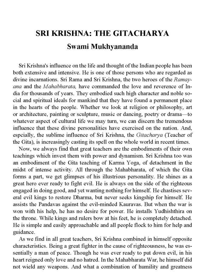 Message of the Bhagavad Gita