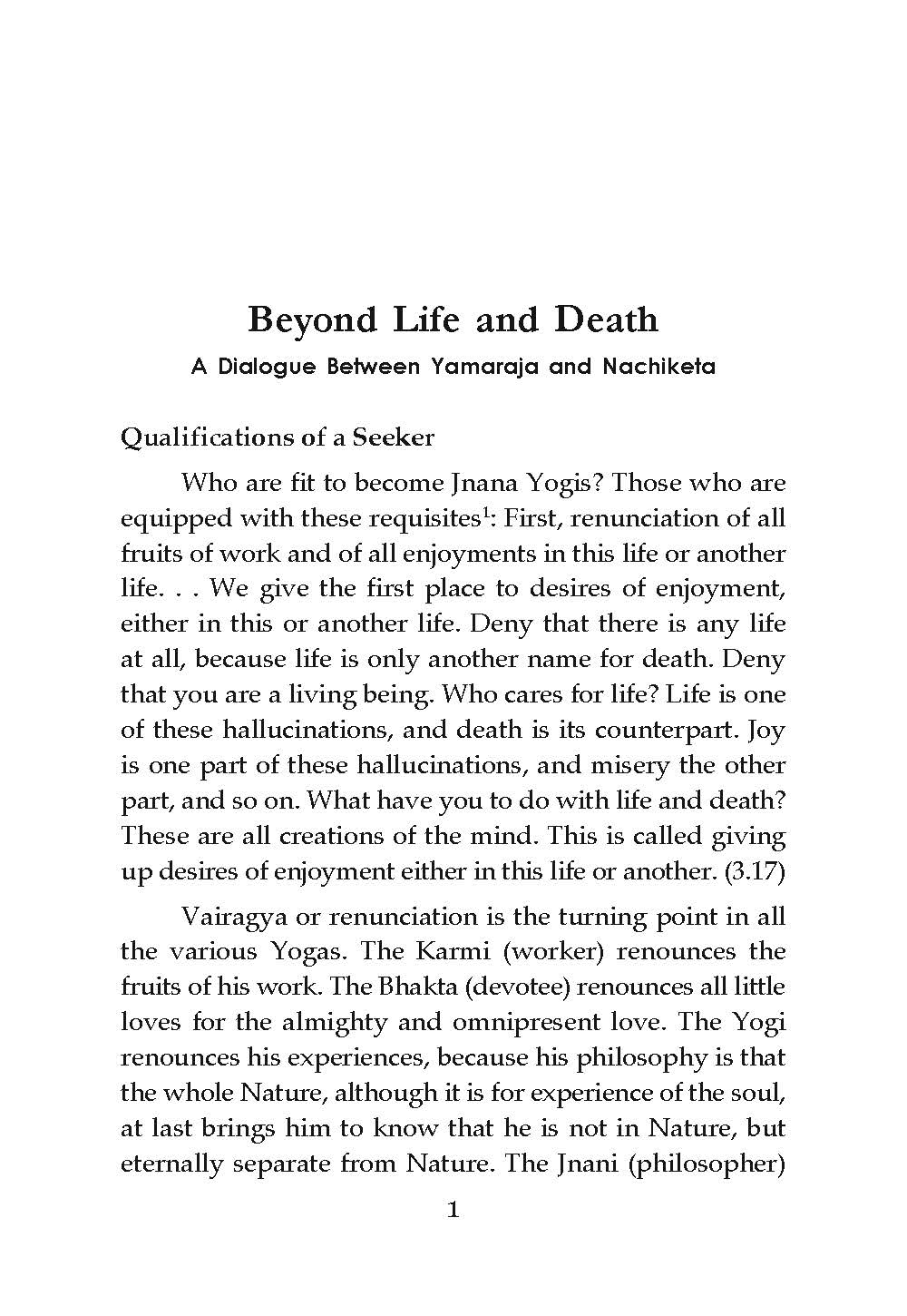 Beyond Life and Death