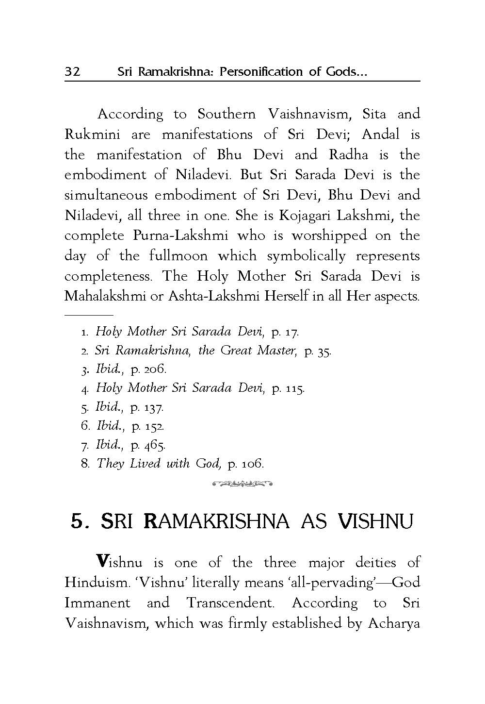 Sri Ramakrishna - The Personification of Gods and Goddesses