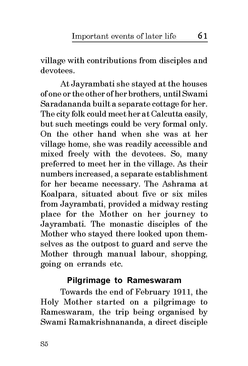 Sri Sarada Devi - The Holy Mother Life and Teachings