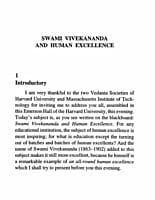 Swami Vivekananda and Human Excellence