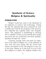 Synthesis of Science Religion and Spirituality