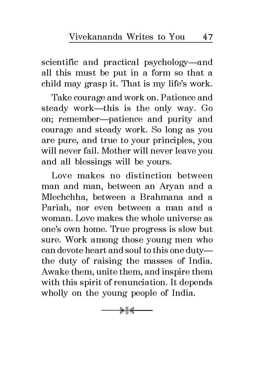 Vivekananda Writes to You